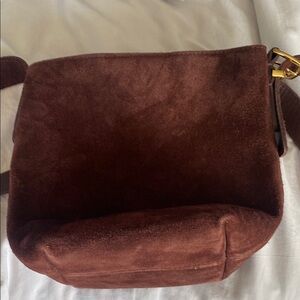 Brown Suede Shoulder Bag